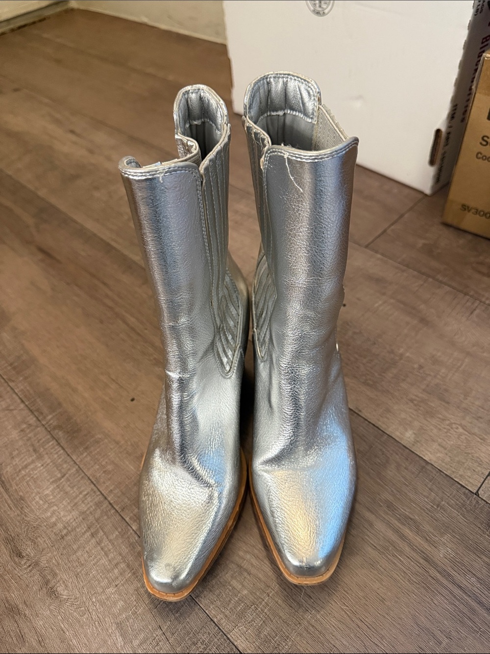 Silver Women's Mid-Calf Fashion Boots - Unbranded